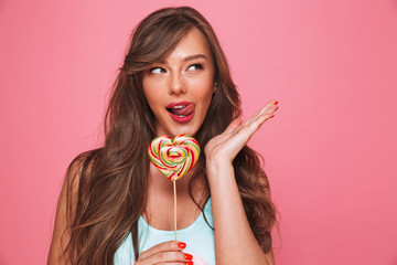 Close up portrait of a tempting young woman