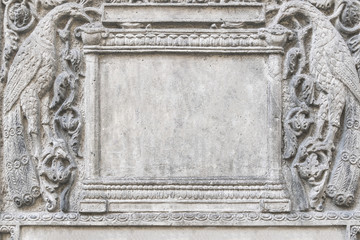 Stone bas-relief with copy space