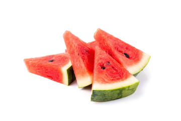 Watermelon and watermelon pieces isolated on a white background