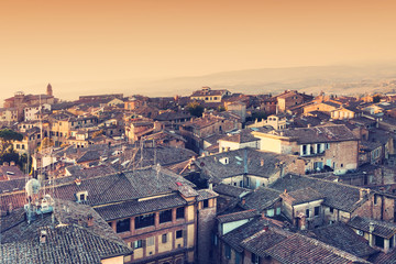 View of the rooftops, Siena, Tuscany, Italy