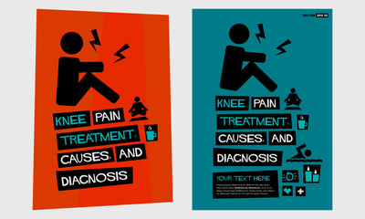 Knee Pain Treatment, Causes And Diagnosis Retro Style Poster Template