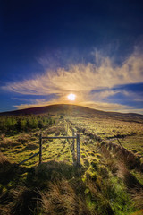 Landscape with a sunrise in county Cork