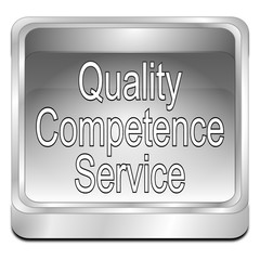 Quality Competence Service Button - 3D illustration