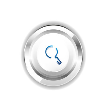 Search magnifyier web button, magnify icon. Modern magnifying glass sign, web site design or mobile app