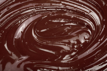 Melted chocolate swirl as a background closeup