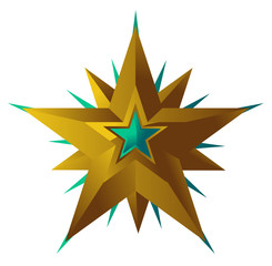 gold star with gem
