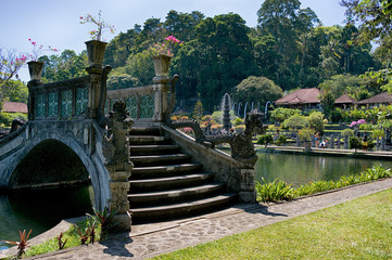 Stone bridge in Tirta Gangga water palace