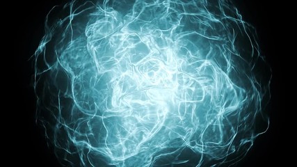 Blue and bright source of energy in a dark background