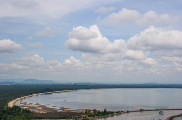 Sea view from high mountains, Southern Thailand