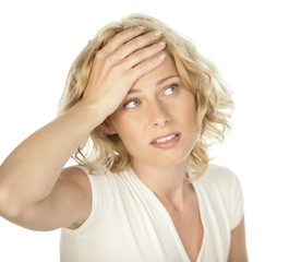 Fototapeta premium Young woman having headache