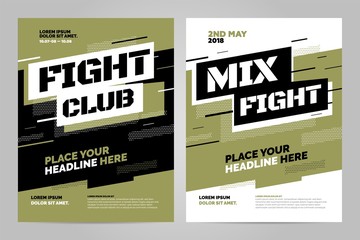 Layout design template for fight event or other sport event. Can be adapt to Brochure, Annual Report, Magazine, Poster.