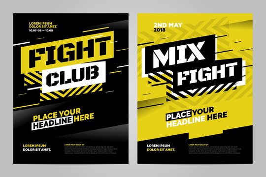 Layout design template for fight event or other sport event. Can be adapt to Brochure, Annual Report, Magazine, Poster.