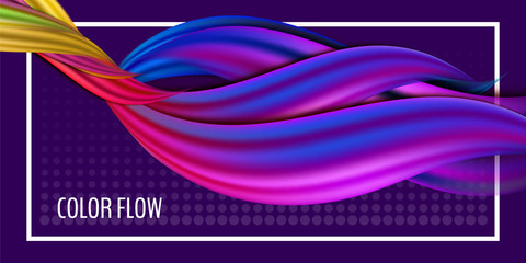 Modern colorful flow poster. Wave Liquid shape in purple color background. Art design for your design project. Vector illustration