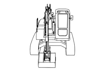 sketch of an excavator vector