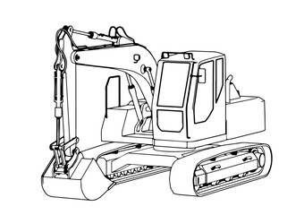 Fototapeta na wymiar sketch of an excavator vector