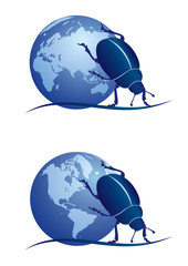 scarab and globe