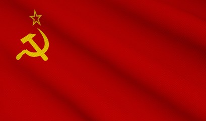 Waving flag of USSR