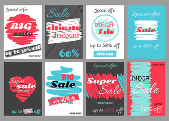 Obraz premium Set of super sale discount coupons