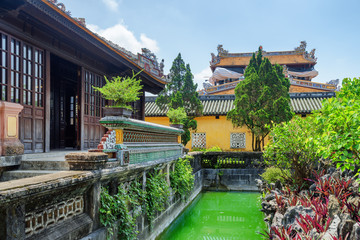 Beautiful garden and old buildings at the Purple Forbidden City