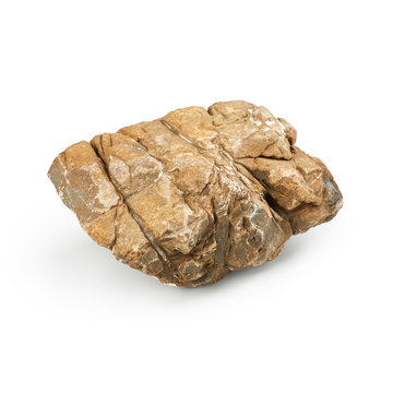 Textured rock isolated on white background