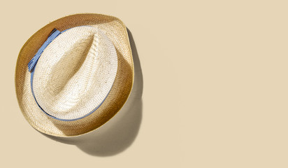summer hat on background and free space for your decoration. 