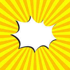 Pop art empty speech bubble with halftone shadow. vintage design, pop art style.