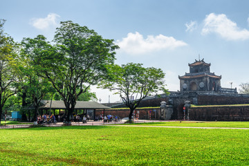 Obraz premium Scenic view of the Ngan Gate in fortress wall, Hue