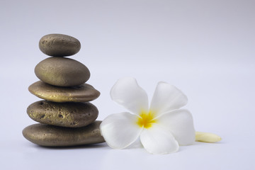 Relaxed concept, white stones stacked with balance and refreshin