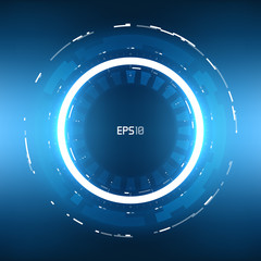 Futuristic HUD  circle background. Virtual reality technology design. Sci-Fi template for games, banners, interface, infographics, artificial intelligence graphical user interface and other