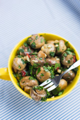 Pickled spicy champignons