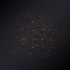 Abstract Digital background of Science or Blockchain. Molecules or blocks are connected. Square format. Vector Illustration.