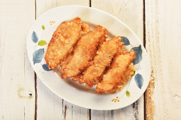 Taiwanese street food - Fried spanish mackerel fillets.