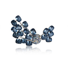 Diamond brooch isolated on white
