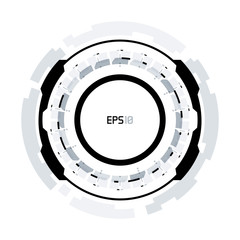 Naklejka premium Futuristic HUD circle background. Virtual reality technology design. Sci-Fi template for games, banners, interface, infographics, artificial intelligence graphical user interface and other