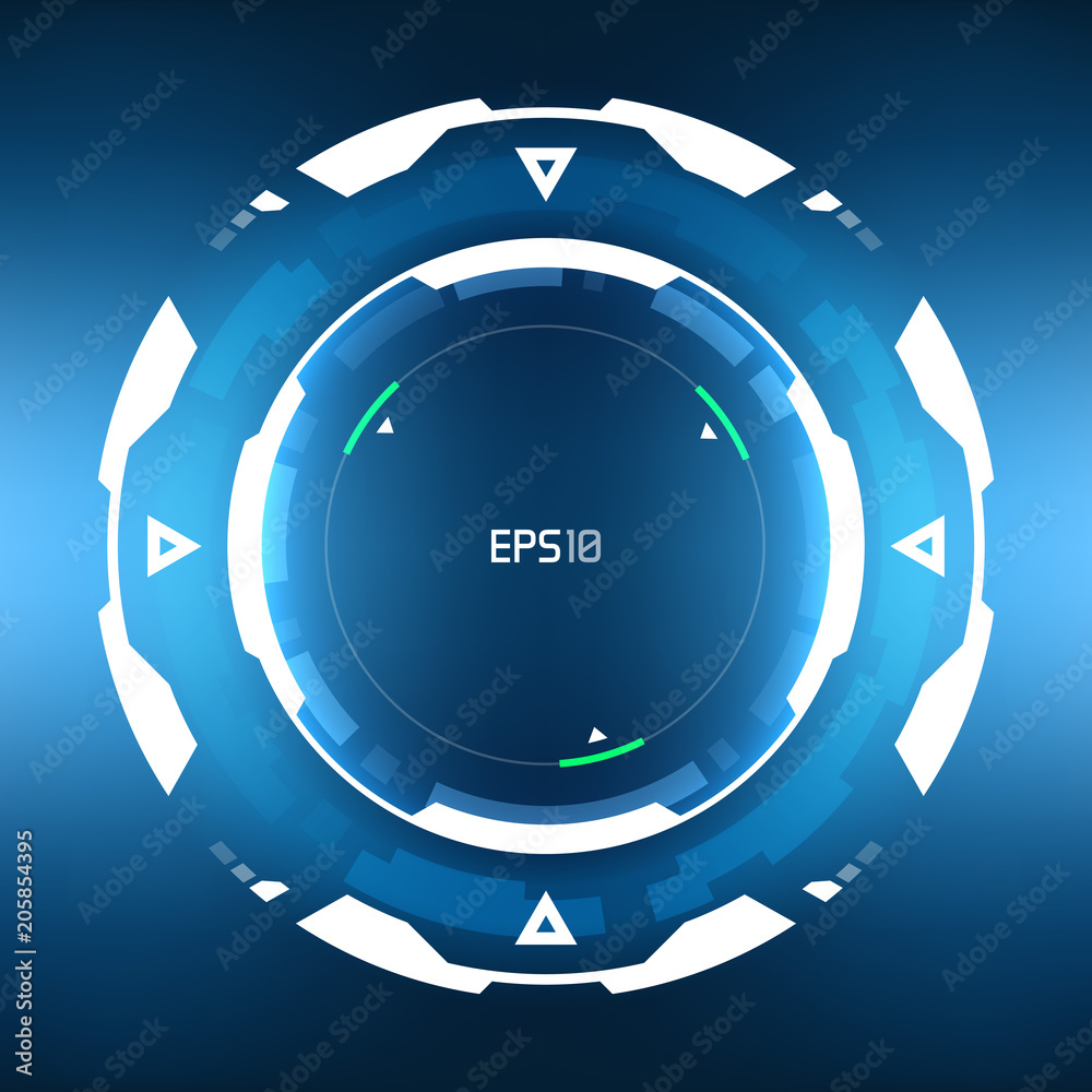 Wall mural futuristic hud circle background. virtual reality technology design. sci-fi template for games, bann