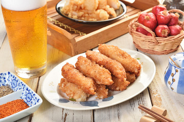 Taiwanese street food - Fried spanish mackerel fillets.