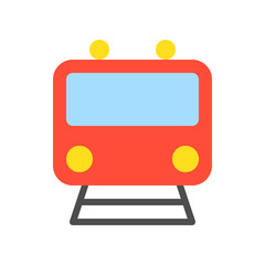 Train icon sign, front view flat design