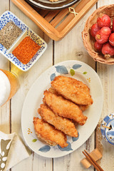Taiwanese street food - Fried spanish mackerel fillets.