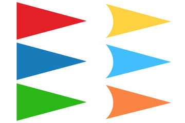 Flechas de colores sobre fondo blanco.