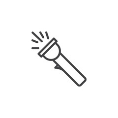 Flashlight outline icon. linear style sign for mobile concept and web design. Pocket torch simple line vector icon. Symbol, logo illustration. Pixel perfect vector graphics