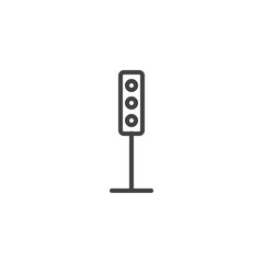 Semaphore outline icon. linear style sign for mobile concept and web design. Traffic light simple line vector icon. Symbol, logo illustration. Pixel perfect vector graphics