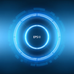 Futuristic HUD  circle background. Virtual reality technology design. Sci-Fi template for games, banners, interface, infographics, artificial intelligence graphical user interface and other