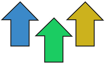 Flechas de colores sobre fondo blanco.