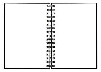 Notebook wspiral binder Open book white background