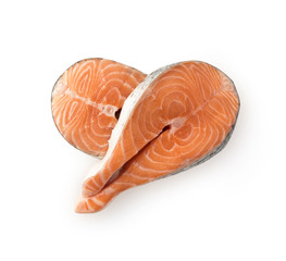 Raw Salmon Steak Isolated