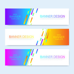 Modern abstract vector web banner template. Colorful Web Design Elements. Abstract geometric background web banner template. Header Design.