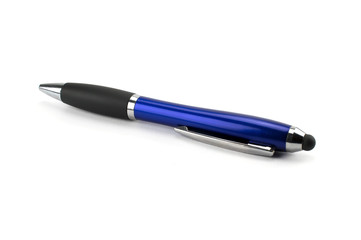 Blue pen isolated on white background