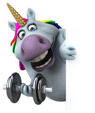 Fun unicorn - 3D Illustration