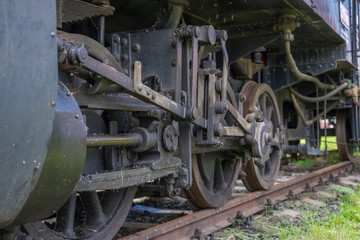 Fototapeta na wymiar Steam locomotive chassis