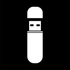 Usb flash memory icon on dark background